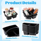 6 Pack Plastic Classroom Organizer Caddy with Handle, Black - Image 3