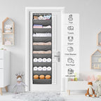 SLEEPING LAMB Over The Door Shoe Organizer for Closet with Large Deep Pockets, Narrow Shoe Rack for Door Hanging Boots Storage, Grey - Image 7