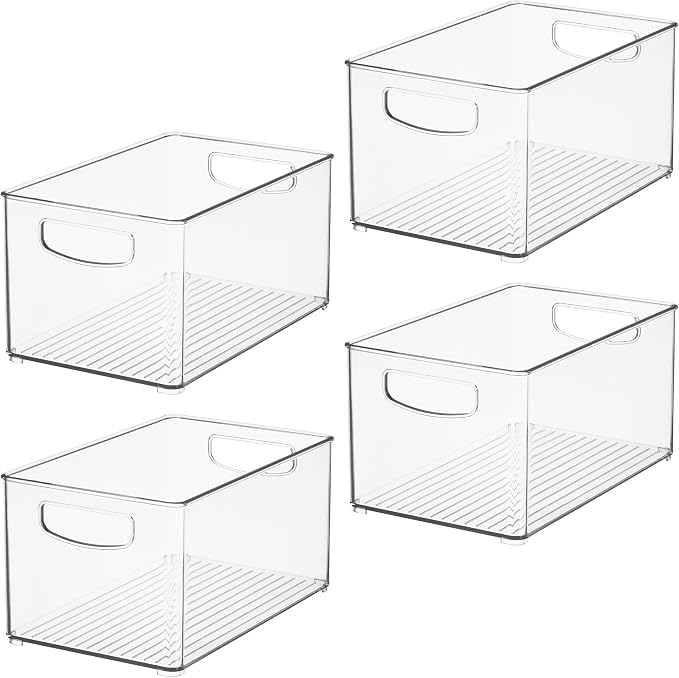 iDesign Stackable Clear Plastic Bin, 4-Pack - Image 9