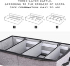 AARAINBOW Foldable Under Bed Clothes Organizer with Lid, Underbed Storage Container with Adjustable Dividers, Clear Window, Gray - Image 3