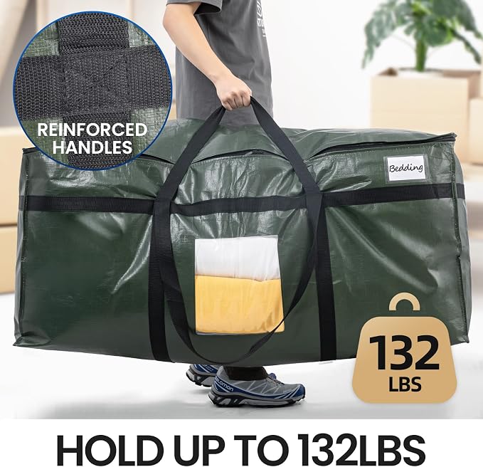 TAILI 2 Pack 69 Gallon Extra Large Storage Bags with Visible Window,Green - Image 2