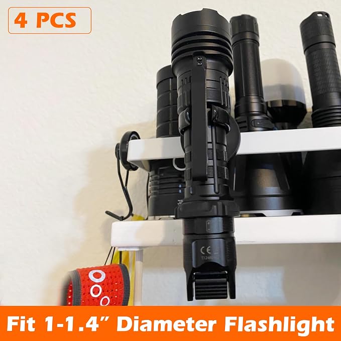 MUTUACTOR 4PCS Universal Magnetic Hooks,Anti-Slip Magnetic Mount Heavy Duty Hooks for Flashlight Holder,Large Opening Durable Magnets Flexible Clamps for Garage Organize Garden Workshop Tools Storage - Image 3