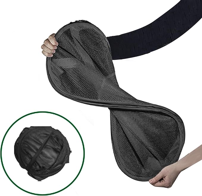 Mesh Pop Up Laundry Hamper, Collapsible Laundry Basket with Side Pocket, Dirty Clothes Mesh Basket Foldable for Cruise, Travel, Camping (Black - 1 Pack) - Image 6