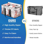 RoomHacks Moving Bags, Heavy Duty Large Storage Bags, 100L, 8 Pack, Clear | Water-Resistant Packing Bags with Reinforced Handles & Dual Zippers, Foldable Storage Totes for Dorm Move & Home Organization - Image 5