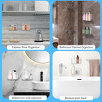 CGBE 2-Pack Cabinet Door Organizer, Self Adhesive Bathroom Shelves, Clear - Image 6