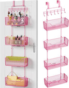HapiRm Over Door Organizer Storage - Hanging Door Organizer with 4 Metal Large Capacity Baskets and Adjustable Coat Hook for Bathroom Bedroom Kitchen Pantry Closet Cabinet by HapiRm