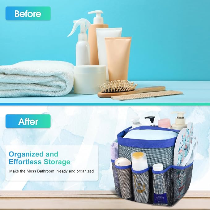 Mesh Shower Caddy Portable - 9 Pockets for College Dorm Room Essential - Image 5