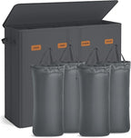 SONGMICS 210L Laundry Hamper, 4-Compartment Laundry Sorter with Lid by Unknown