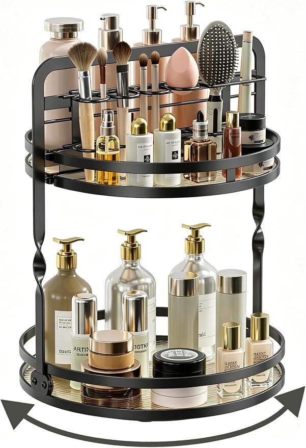 Rotating Makeup Vanity Organizer, 360 Spinning Perfume Organizer by DUANFEE