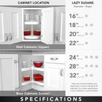 Rev-A-Shelf 2 Tier Pie-Cut Plastic Lazy Susan for Corner Base Cabinets, 24" - Image 6