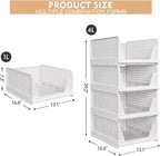 caktraie 4 Pack Stackable Closet Storage Basket - Stackable Storage Bins | Multifunctional & Foldable Closet Organizer Waterproof, Wardrobe Cupboard Space-Saving Storage Drawer Organizer - Image 3