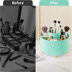 fanado 360° Rotate Makeup Brush Holder Organizer, Makeup Organizers Countertop, Makeup organization and Skincare Storage for Vanity, Desktop, Bathroom (Mint Green) - Image 7