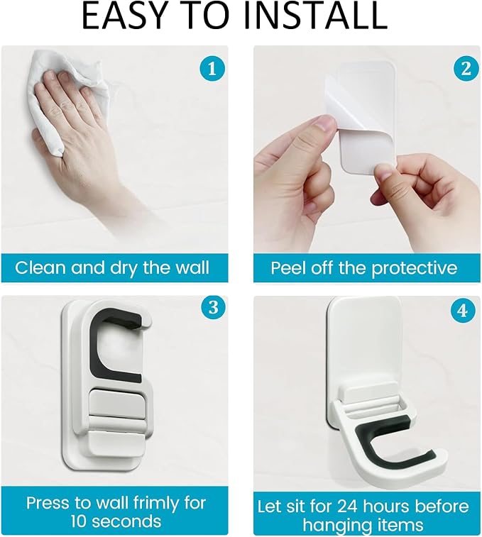 Broom Holder Wall Mount, 4 Pack Self Adhesive Broom and Mop Organizer - Image 7