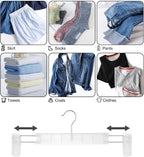 GUANJUNE Clothes Pants Hangers, Space-Saving Skirt Holders with 360 ° Swivel Hooks, Adjustable Clips, Trouser Hangers, Clothes Coat Garment Jeans Hangers (30 Pack, Transparent) - Image 4