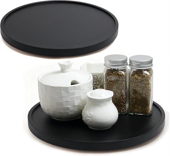 [ 2 Pack ] 12-inch Lazy Susan Organizers, ACIAZAAZ Lazy Susan Turntable for Cabinet, Kitchen Turntable Storage for Table, Countertop, Pantry by ACIAZAAZ
