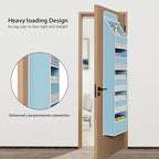 Univivi Fabric Over Door Hanging Organizer for Baby Nursery, Blue, 6-Shelf - Image 2