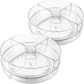 2 Pack Lazy Susan Organizer, 9 inch Rotating Storage Organizer with Bins by SlowSLog