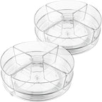 2 Pack Lazy Susan Organizer, 9 inch Rotating Storage Organizer with Bins by SlowSLog