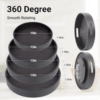 12in Black Bamboo Lazy Susan Turntable with Handle - Image 2