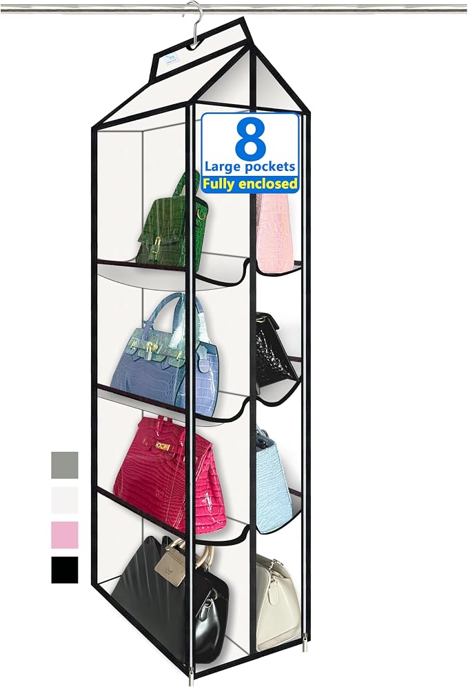 Purse Organizer for Closet, Heavy Duty Hanging Handbag Storage by Zebricolo