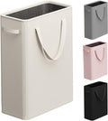 Optish 50L Slim Laundry Hamper, Baby Hamper for Nursery with Handles, Narrow Laundry Basket for Dorm, Bedroom, Living Room, Collapsible Laundry Basket, White by Optish