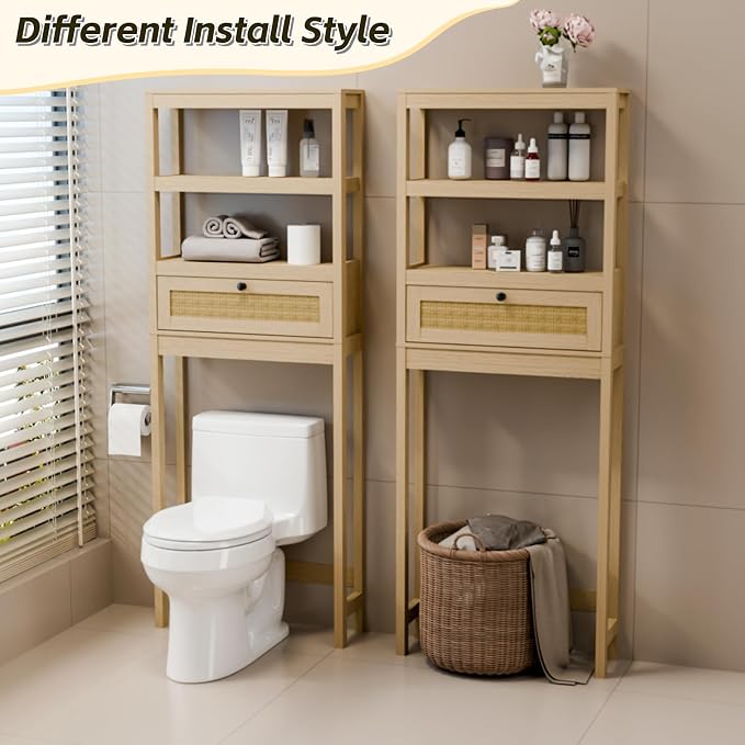 Over Toilet Storage Cabinet with Barn Door & Adjustable Shelves - Image 4
