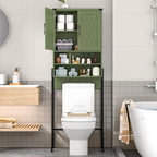 Vabches Metal Frame Over The Toilet Storage Cabinet, Green - Image 6