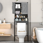 Vabches Metal Frame Over The Toilet Storage Cabinet, Wash Grey - Image 7
