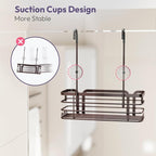 SWTYMIKI Shower Caddy Hanging Organizer - Over the Door Shower Caddy with 6 Hooks, 2 Installation Ways, Stainless Steel Rustproof Bathroom Organizer, Bronze - Image 6