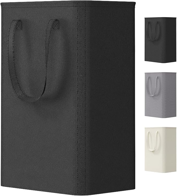 Lifewit Slim Collapsible Laundry Basket with Handles, 50L, Black by Lifewit