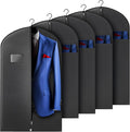 Hleelomi 5 Pack 40-inch Suit Bag Garment Bag for Travel and Storage, Garment Bags for Hanging Clothes with Zipper and Visible Transparent Window, Black by Hleelomi