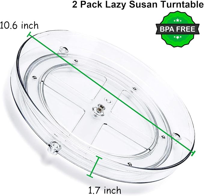 2 Pack Lazy Susan Organizer,10.6" Turntable Organizer for Pantry - Image 6