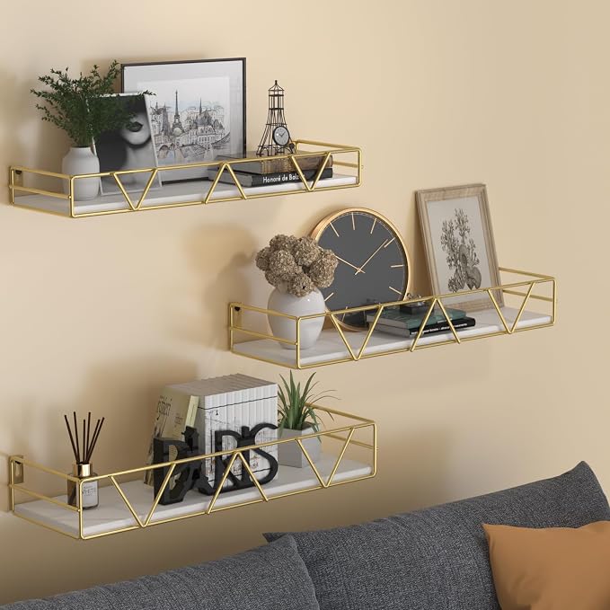 Floating Shelves Set of 3, Wood Wall Shelf, Farmhouse Shelf for Bedroom - Image 2