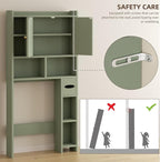 Shintenchi Over the Toilet Storage Cabinet, Bathroom Storage Cabient with Barn Doors, Bathroom Storage Shelf Organizer with Toilet Paper Holder, Adjustable Shelf and Anti-Tip Device, Green - Image 6