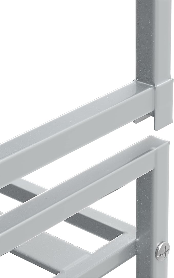 Simple Houseware 3-Tier Stackable Metal Panel Shoe Rack, Silver - Image 5