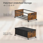 FOUCSSOMEI Under Bed Storage with Wheels,Under Bed Drawers Heavy Duty, 2 Packs, Wooden Under Bed Storage Containers Organizer, Metal Frame, Patented Design - Image 2