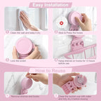 JOTPE Pink Suction Cup Shower Caddy, 2 Pack Bathroom Organizer with Hooks - Image 3