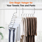 Upgraded Collapsible Pants Hangers Space Saving, 6 Layers Clothes Rack, Stainless Steel Multifunctional Closet Organizer, Non Slip Metal Hangers for Pants Jeans Skirts Trousers (4 Pack) - Image 6