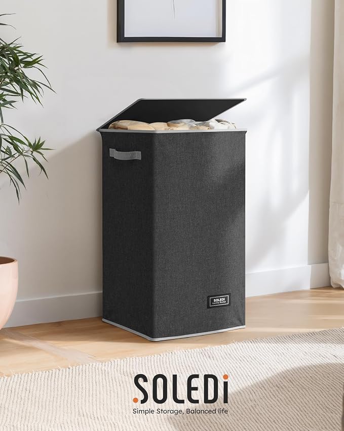 SOLEDI 90L Laundry Hamper with Lid, Large Collapsible Laundry Basket - Image 8