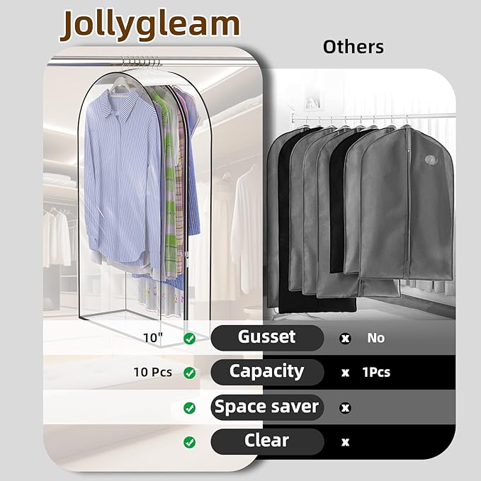 Clear Garment Bags for Hanging Clothes, 4-Pack, 50" - Image 6