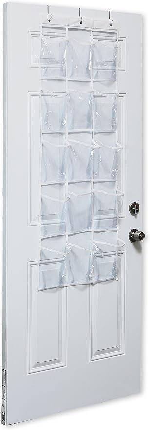 Simple Houseware 15 Pockets Clear Over the Door Pantry Organizer, 2 Pack - Image 3