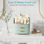 Vtopmart 3-Tier Skincare Makeup Organizer with Lid, Green - Image 2
