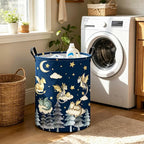 Round Dragon Print Waterproof Foldable Household Laundry Hamper - Image 7