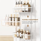 Delamu Adjustable Over the Door Pantry Organizer, 6-Tier Metal Pantry Organization and Storage for Kitchen, Hanging Spice Rack Seasoning Shelves, Cabinet Door Organizer for Easy Install, 16" - Image 3