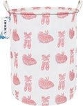 Round Pink Ballerina Laundry Hamper, Household Storage Bin by ONOEV