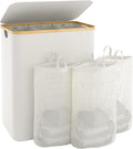 Hampers for Laundry Basket with Lid, 145L Large Laundry Hamper 3 Section by Bathola