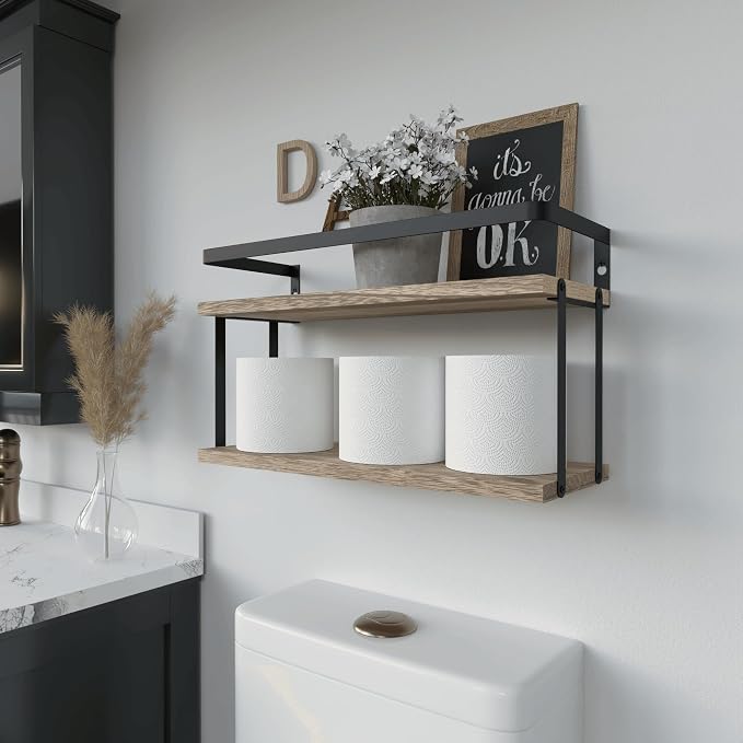RICHER HOUSE Floating Shelves Bathroom, Wall Mounted Shelf Over Toilet - Image 4