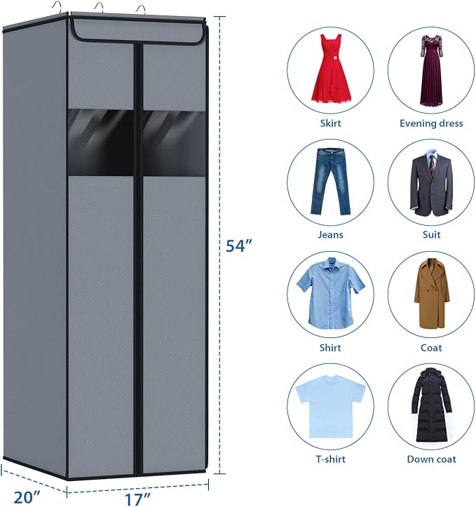 Zilink Garment Bags for Hanging Clothes Hanging Storage Bags 54 in, 2 Pack - Image 4