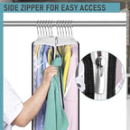 MISSLO 10" Gusseted All Clear Garment Bags for Hanging Clothes 40"+60" Suit Bags for Closet Storage Dresses Protectors for Shirts, Coats, Gowns, 3 Packs - Image 4