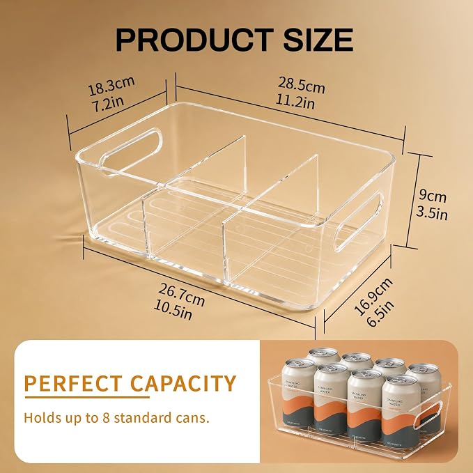 Mpotmiy 4-Pack Pantry Organizers and Storage, Clear Fridge Organizer Bins - Image 6